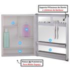 Armário Banheiro Espelheira Sobrepor Cinza | Com Perfil De Al